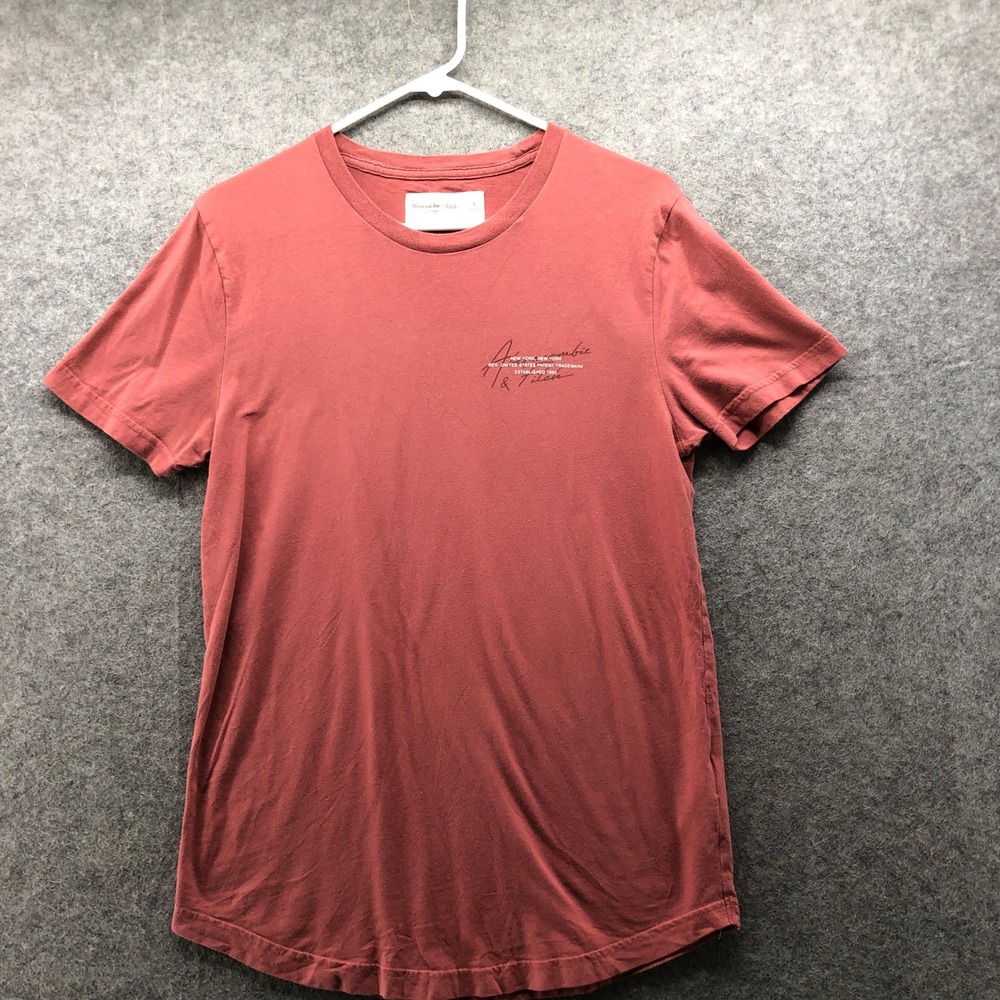 Abercrombie & Fitch Soft A&F Tee Mens Small Dusty Red Pink Relaxed Short Sleeve